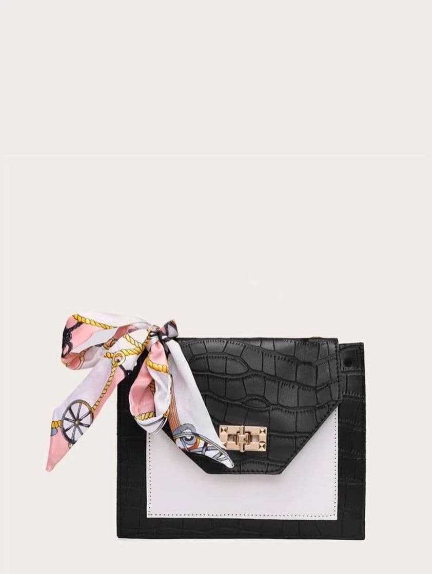 Fashion Bow Decor Graphic Satchel Crossbody Bag