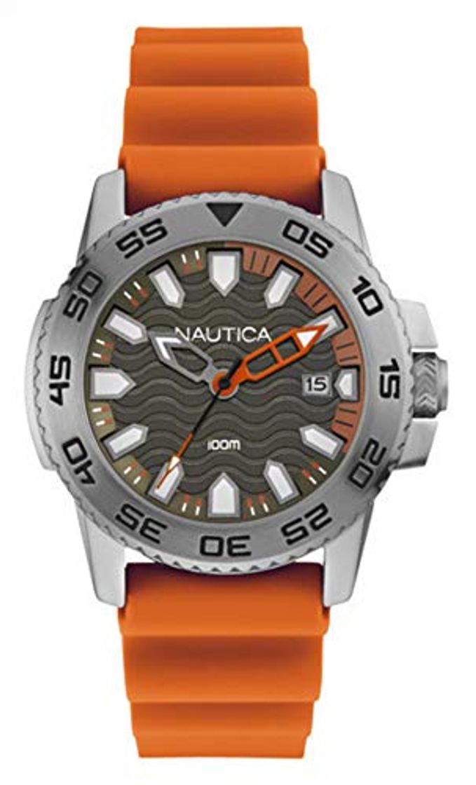 Moda Nautica Reloj Analógico para Hombre de Cuarzo con Correa en Silicona NAI12529G