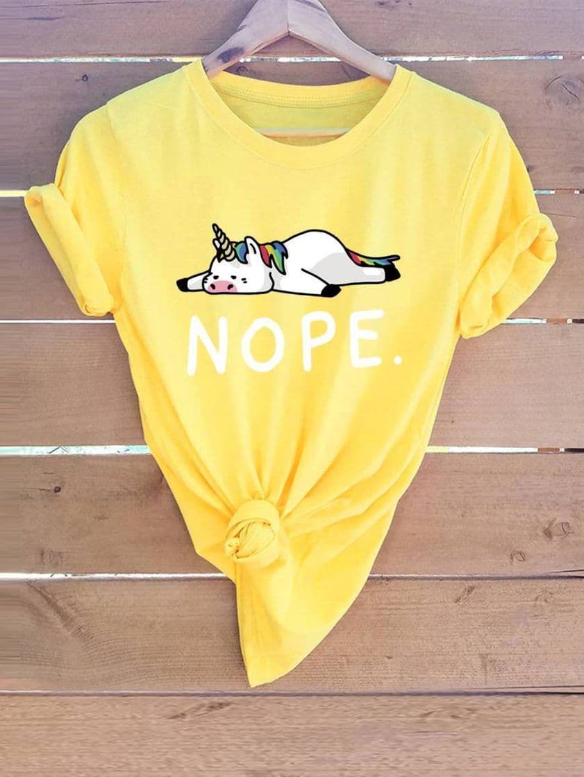 Fashion Camiseta unicornio NOPE