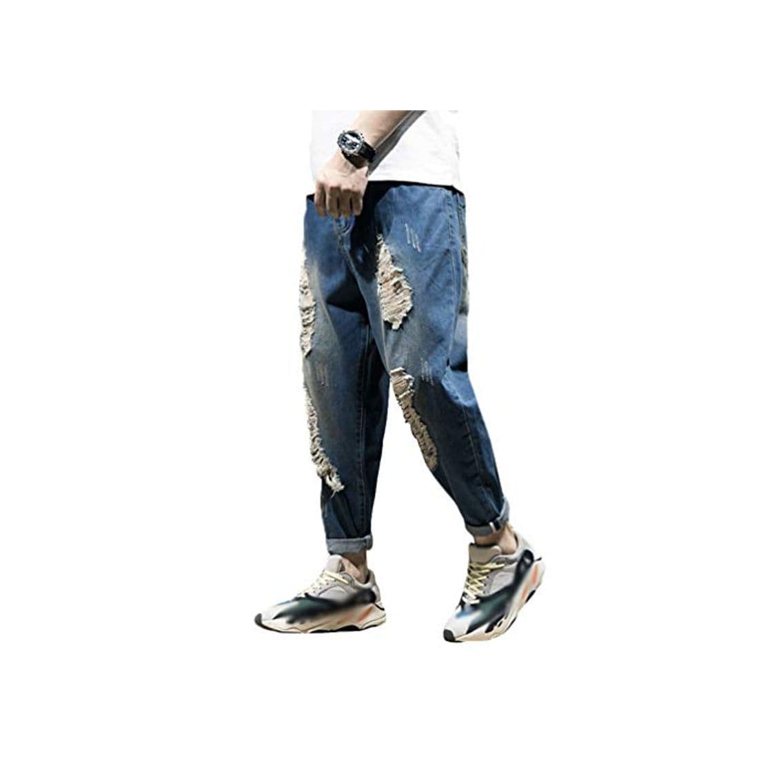 Fashion Lvguang Pantalones de Harén en Jeans de Hippie Deportivos Casuales para Hombres