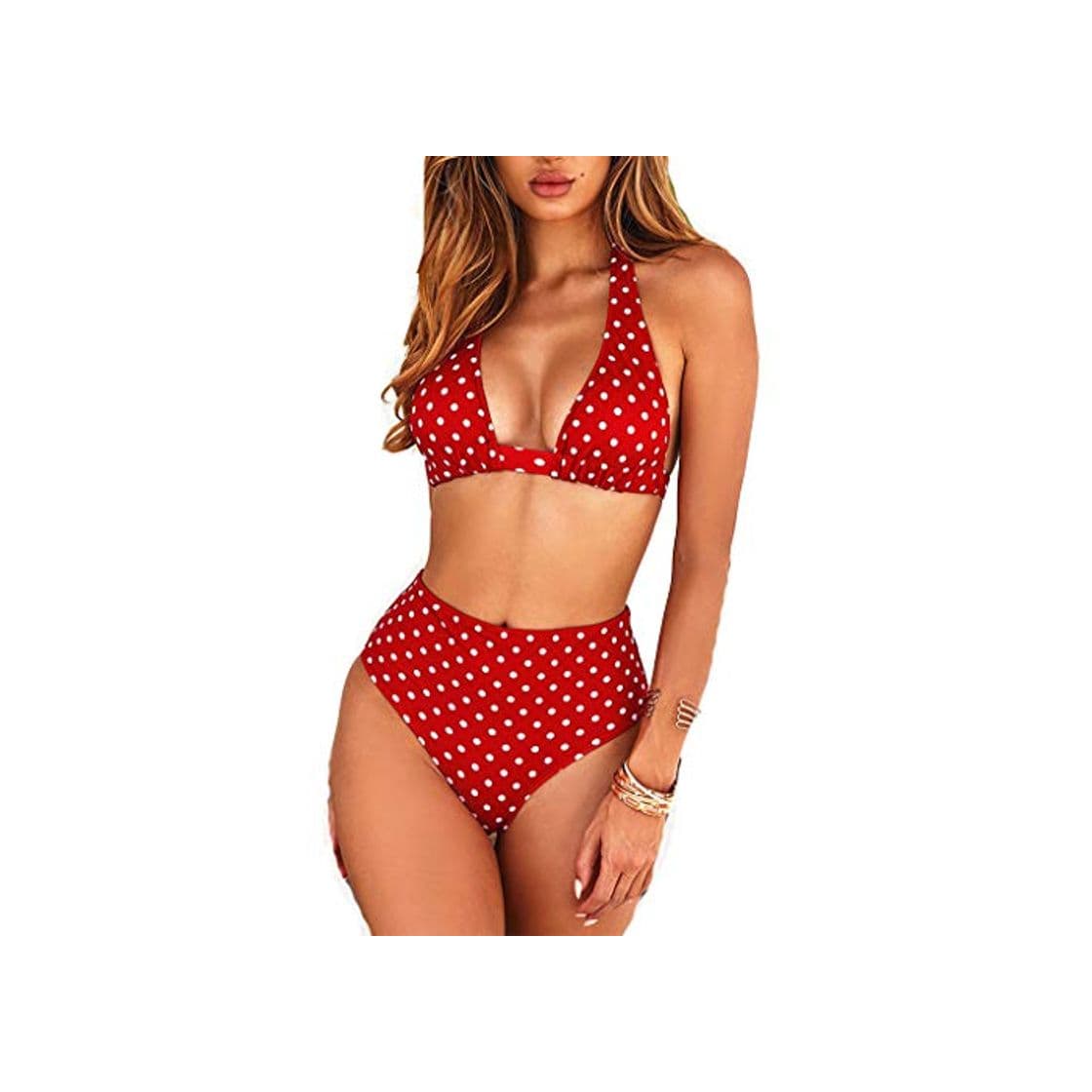 Product CheChury Bikini Mujer Push up Impresión Traje de baño Conjuntos Cintura Alta Bañador Mujer de Talle Alto Vintage Bikini Set para Mujer