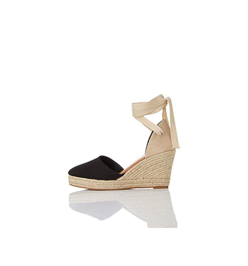 Moda Marca Amazon - find. Wedge Close Toe Canvas Espadrille Sandalias Punta Cerrada