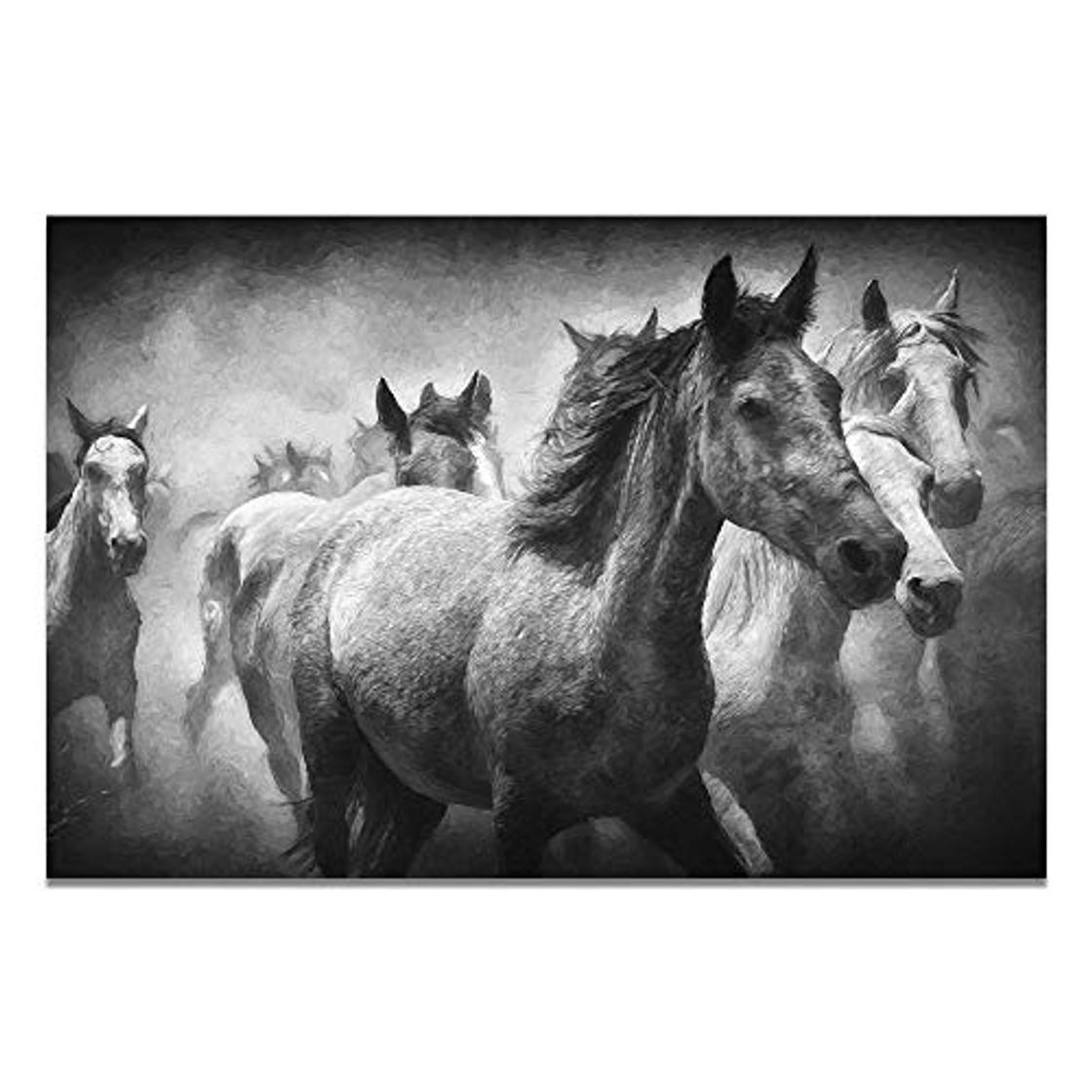 Product Mouygsd Quadri Paesaggio Su Tela Animale Grigio Tela Pittura Corsa Di Cavalli