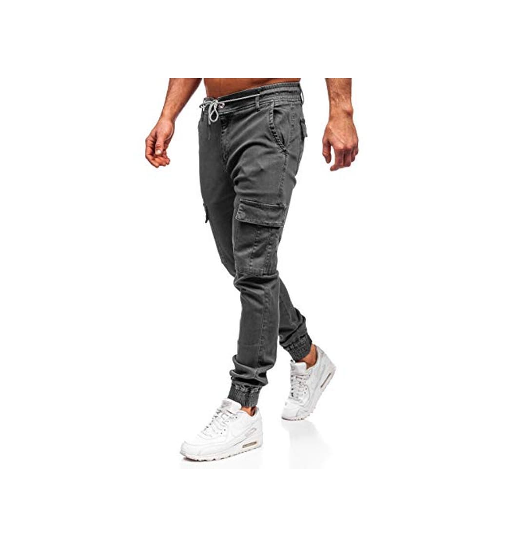 Fashion BOLF Hombre Pantalón Jogger Pantalones de Algodón Estilo Urbano M