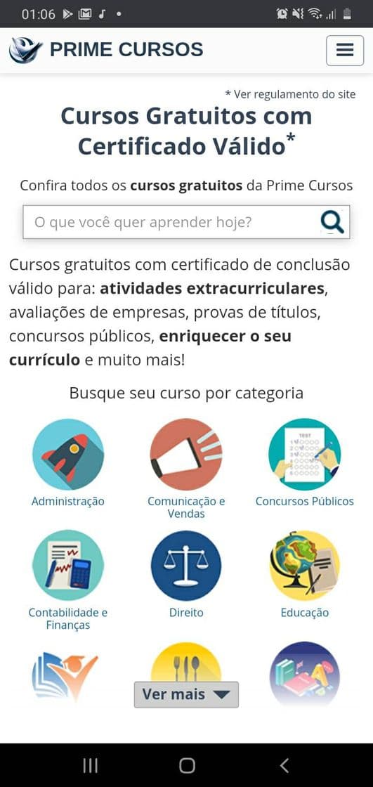 App PRIME CURSOS - Cursos GRÁTIS, online e com certificado!