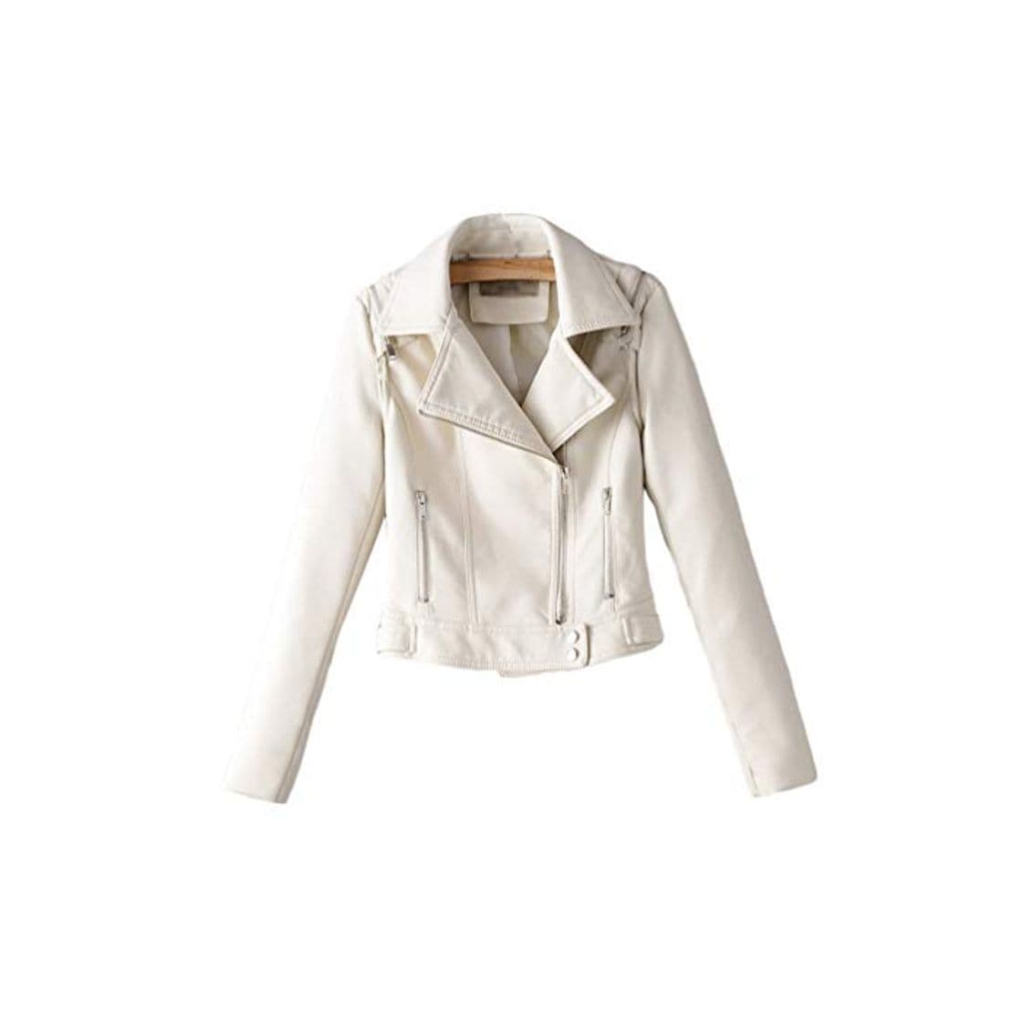 Fashion Kaiyei Mujer Cuero Casacas Casual Estilo Slim Fit Primavera Otoño Biker Cazadora Mujer Polipiel Chamarra Cremallera Corto Abrigo Biker Chaquetas Cortas De Piel Dama Cuero Sintetico Blazer Blanco L