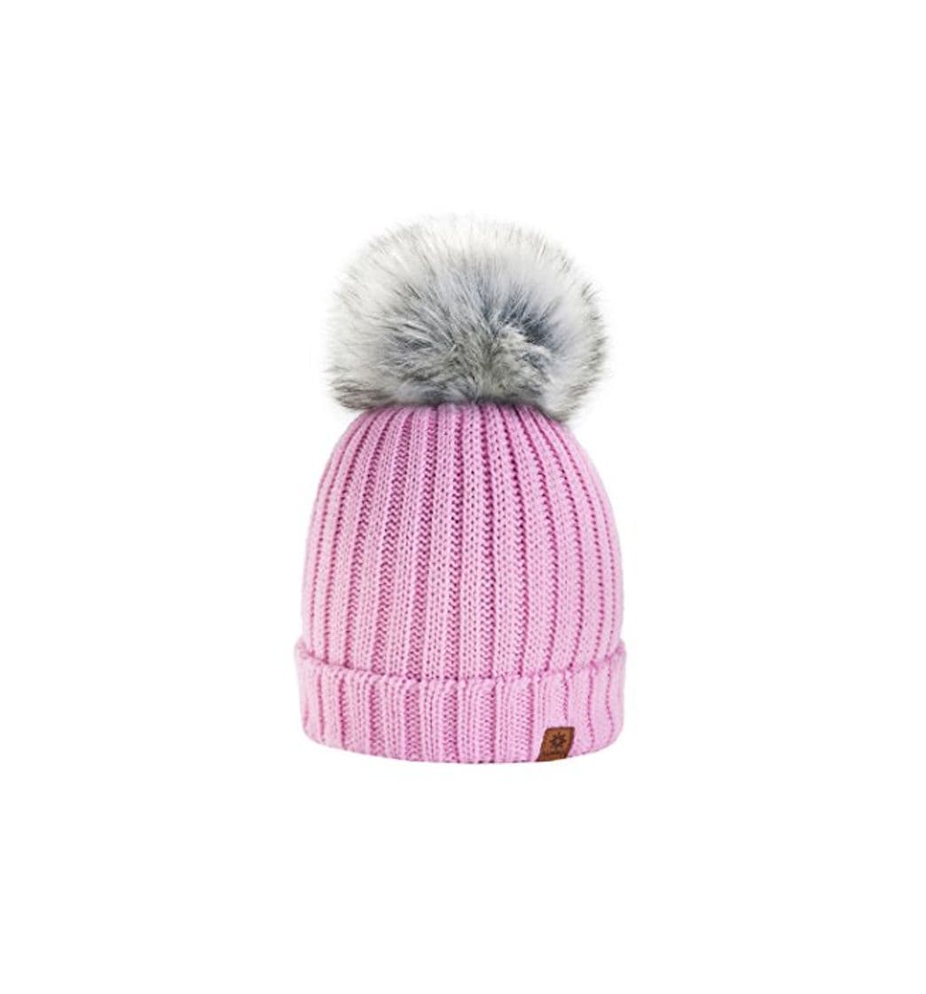 Fashion Para Mujer Invierno Más Cálido Sombrero Gorra with Large Pom Pom de