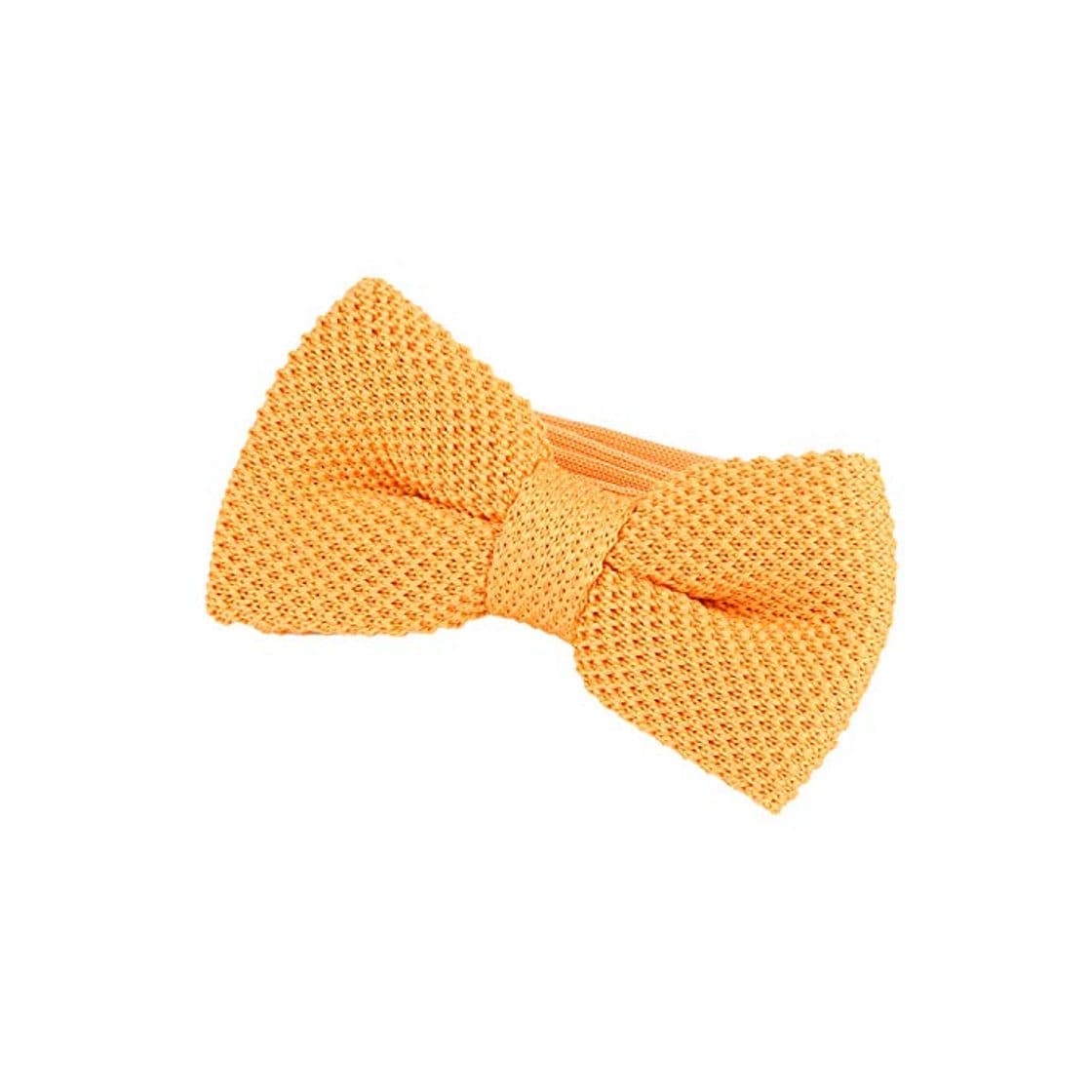 Moda DonDon pajarita de punto combinada para hombres y con la longitud ajustable 11 x 6 cm de color amarillo