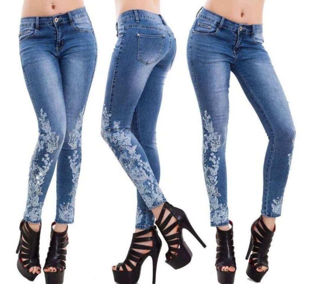 Fashion Jeans bordado Slim adelgazante para mujer