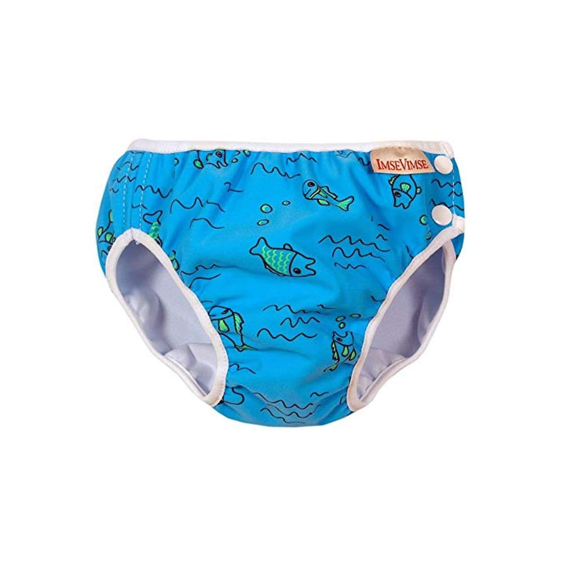 Fashion ImseVimse - Bañador cubrepañales wasserblaue Fische Talla:SL