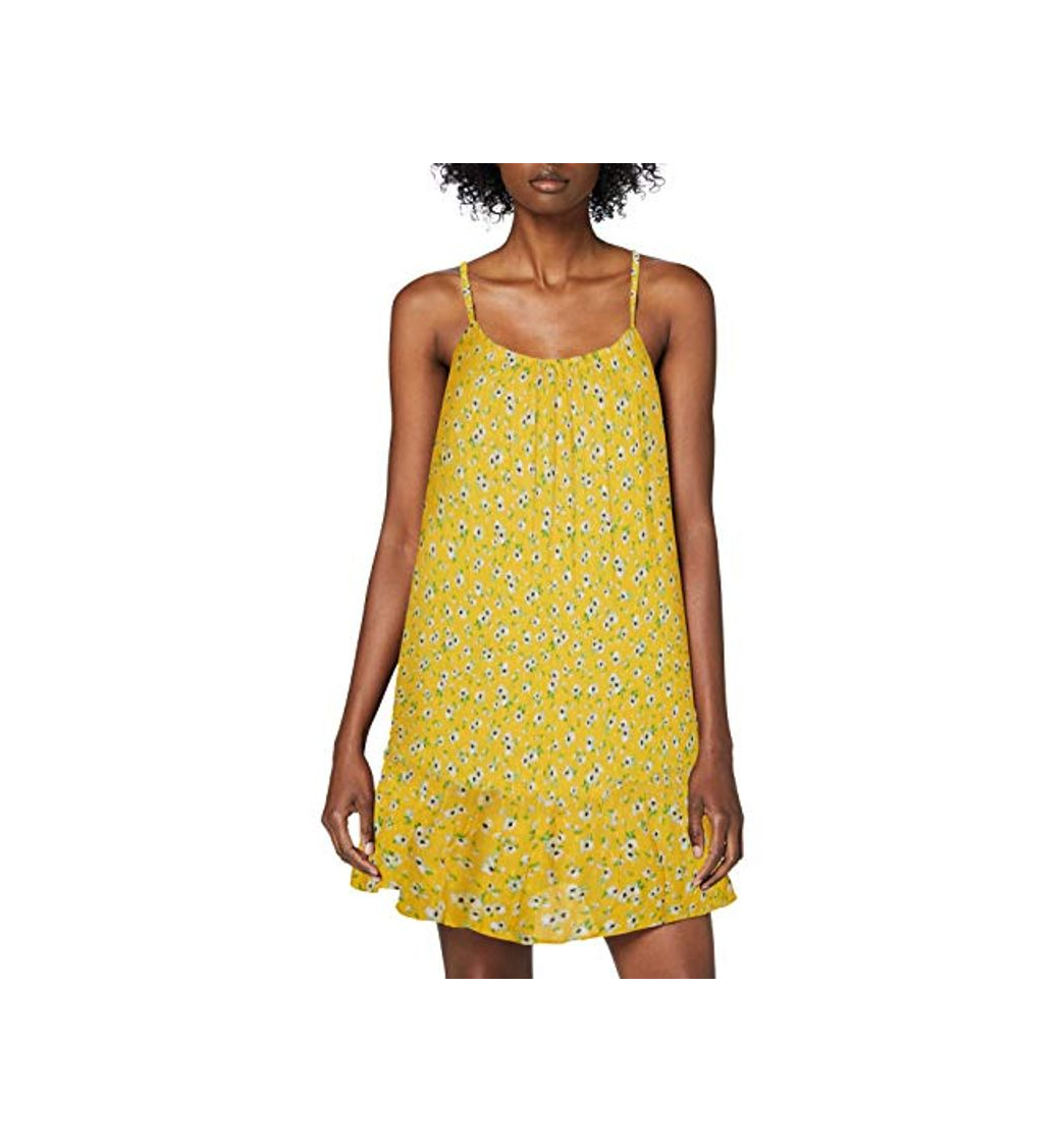 Fashion Superdry Daisy Beach Dress Vestido, Amarillo