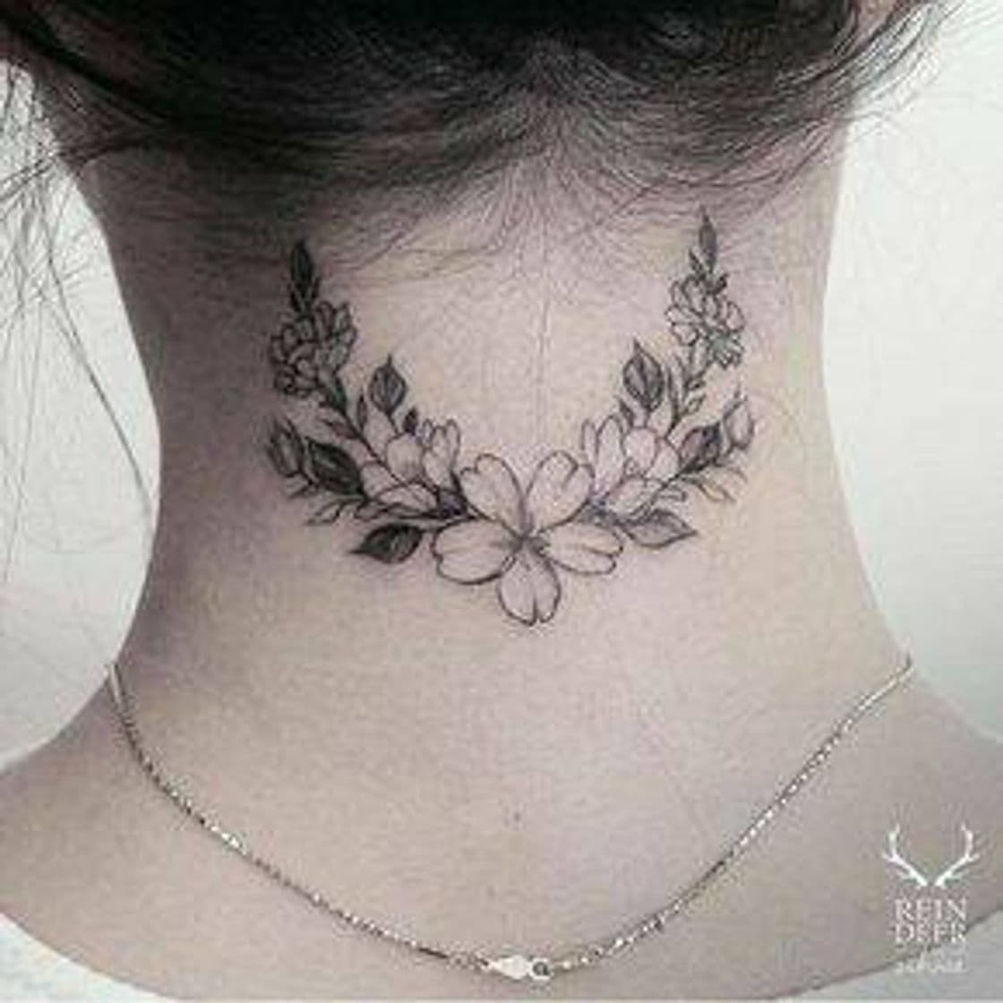 Fashion Tatuagem de flores 