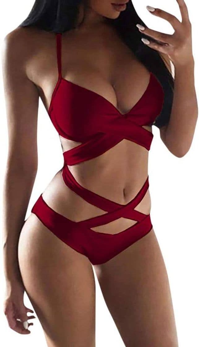 Producto Bikinis Mujer 2020 Brasileños Tallas Grandes Mujer Sexy Push Up Bikinis Brasileños Mujer Retro Cintura Alta Traje de baño Bikini Trajes de una Pieza Lonshell