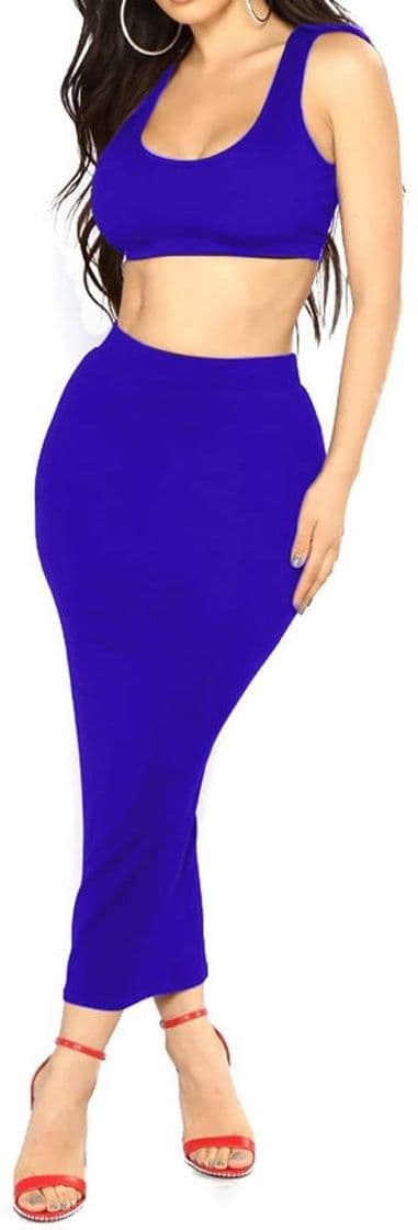 Product Mujeres Bodycon 2 Piezas Conjunto de Club Nocturno Moda Cuello U Camisetas