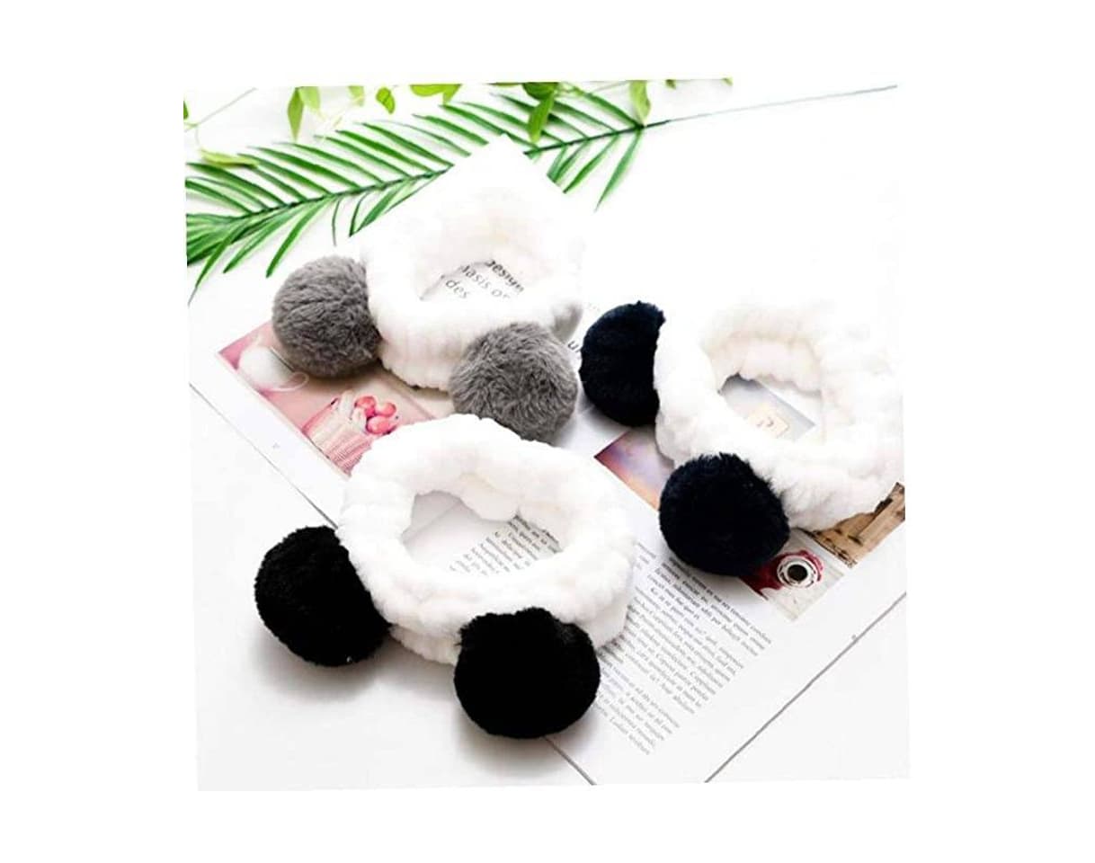 Producto Bongles Elástica Del Oído Panda Linda Diadema Suave Para La Mujer De Maquillaje Ducha Lavado De Cara Máscara Del Balneario Wraps Cabeza