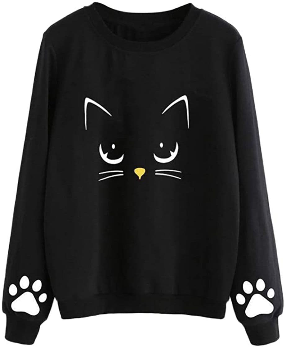 Product K-youth Sudaderas Mujer Invierno otoño Sudadera Mujer Gato de Manga Larga Sudadera