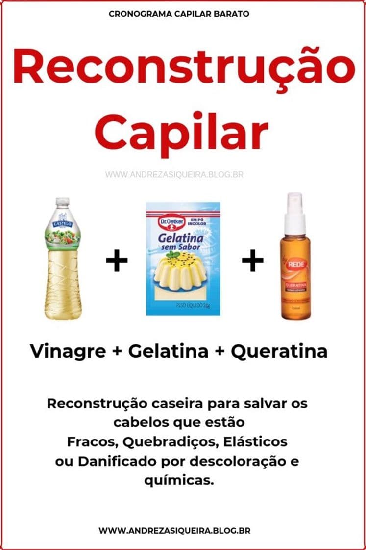 Moda Reconstrução capilar caseira