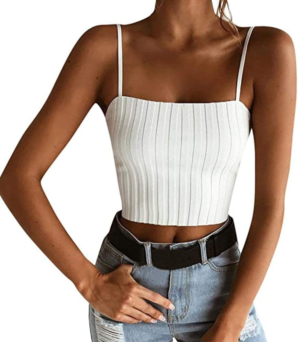 Producto Tuopuda Crop Tops Mujer Verano Camisetas sin Mangas Halter Top Chaleco Camiseta