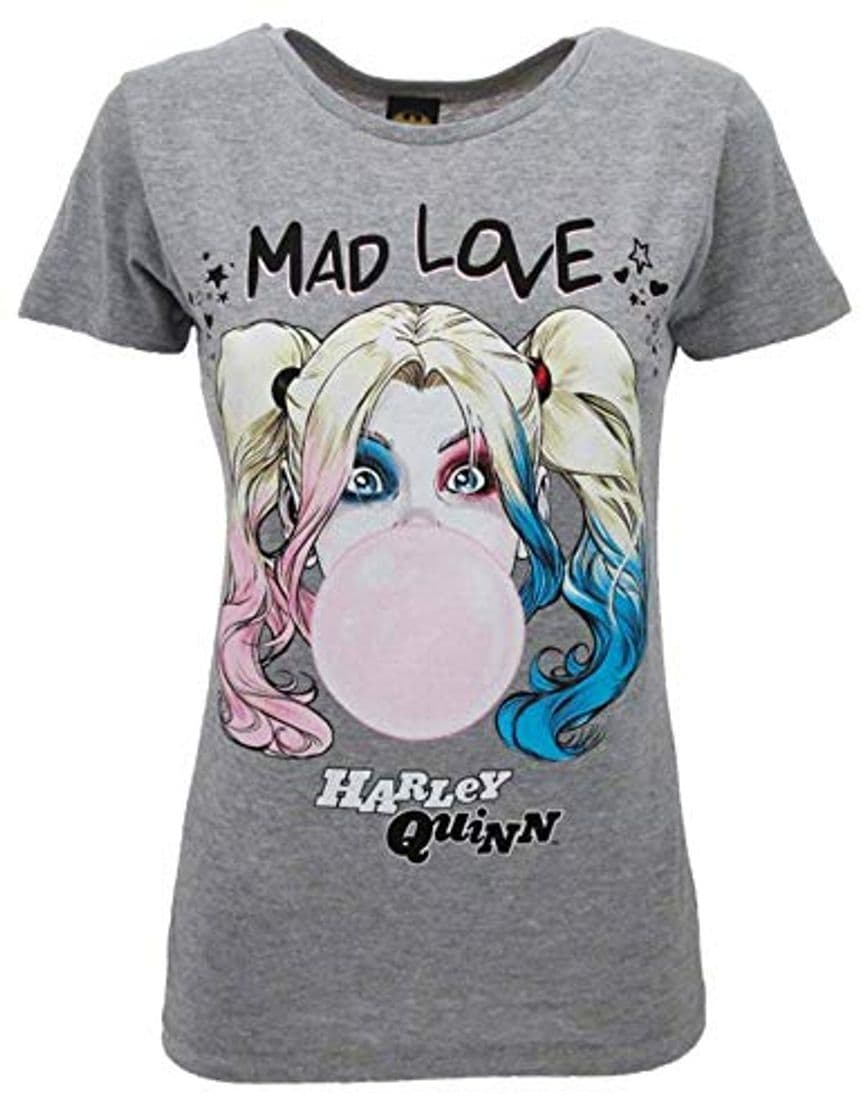 Fashion Sabor srl – Camiseta original Harley Quinn Birds of Prey y la fantasmagórica renacimiento de Harley Quinn Film 2020 oficial camiseta mujer gris gris L