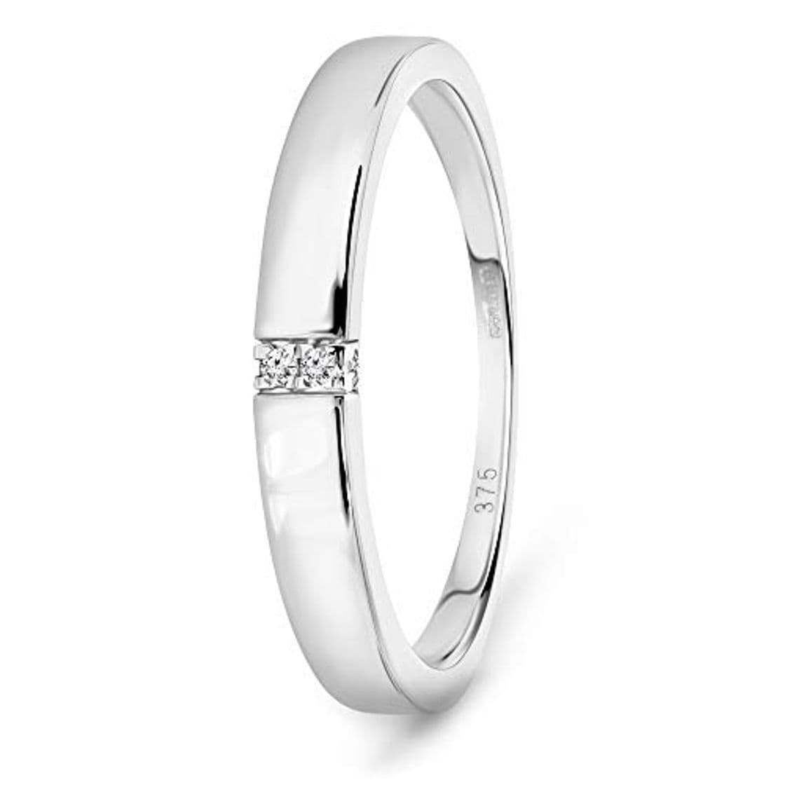 Lugar Miore - Anillo para mujer de oro blanco de 9 quilates