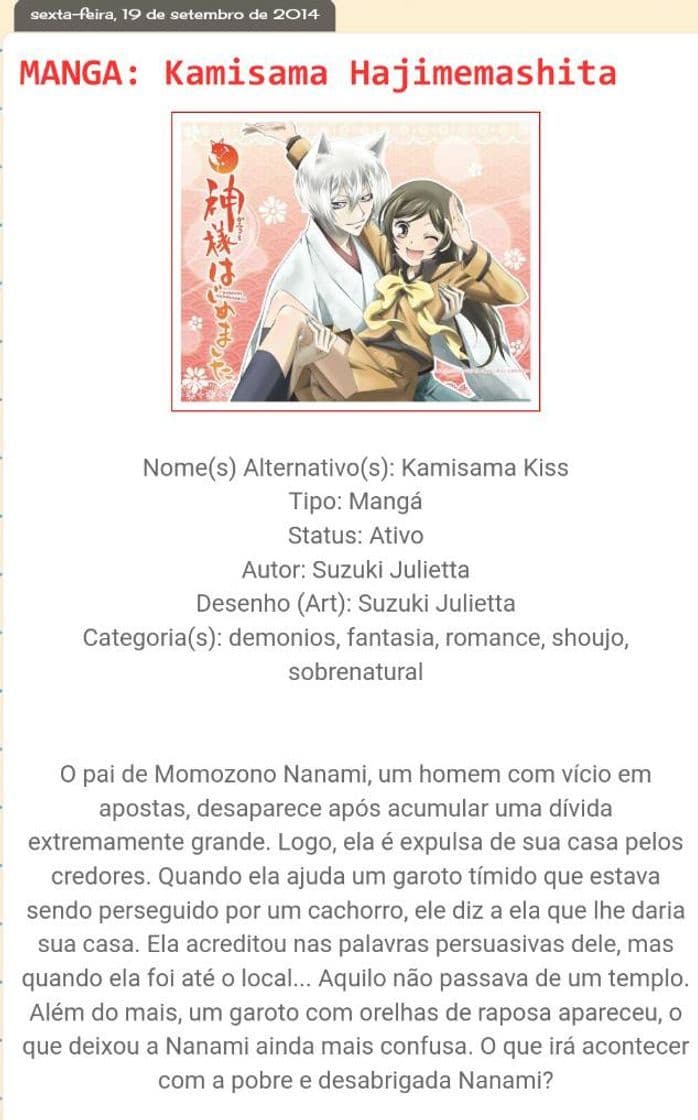 Libro MANGÁ: Kamisama Hajimemashita