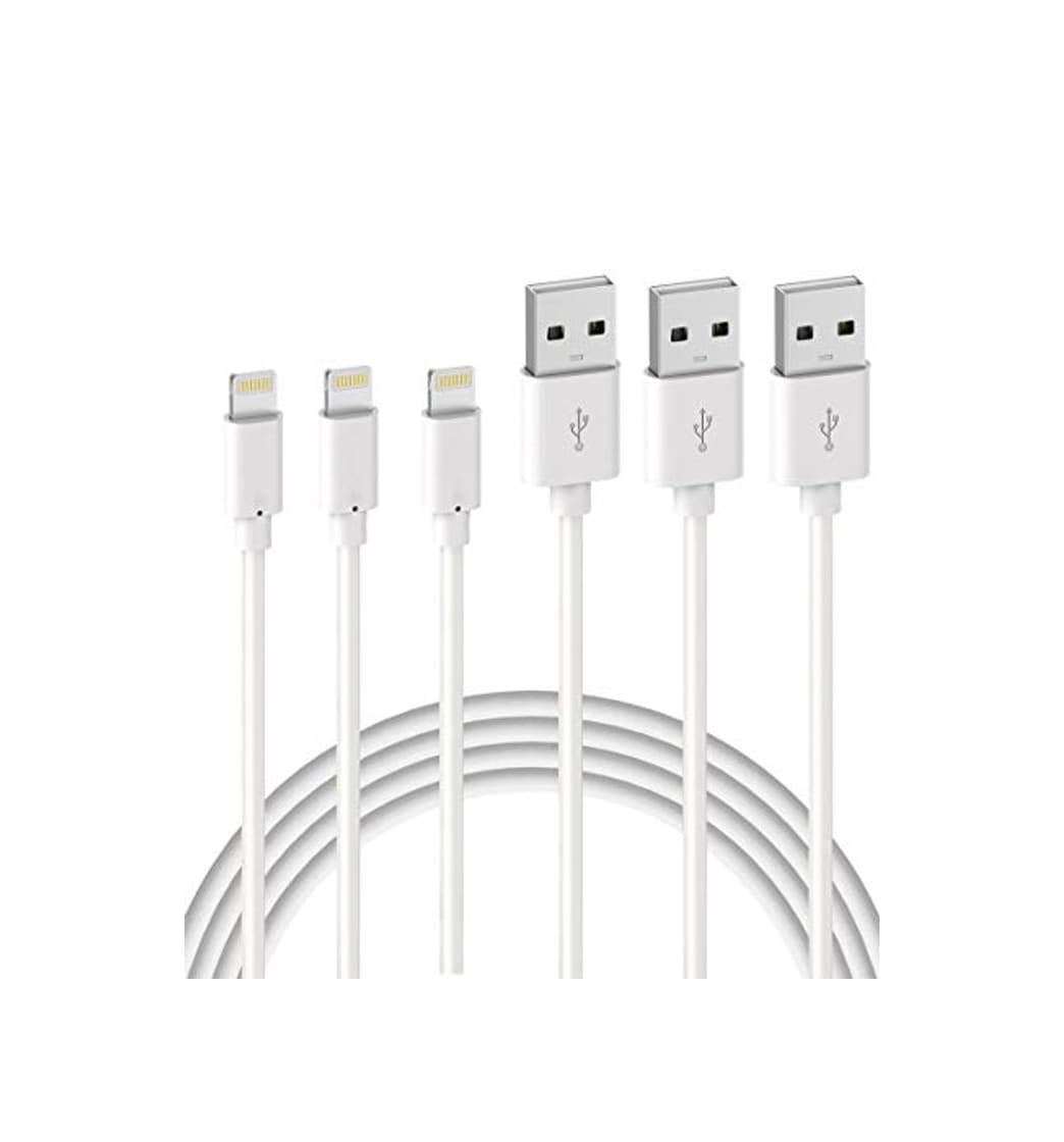 Electrónica Quntis Cable iPhone -[Apple MFi Certificado] 2m 3 Piezas Garantía de por