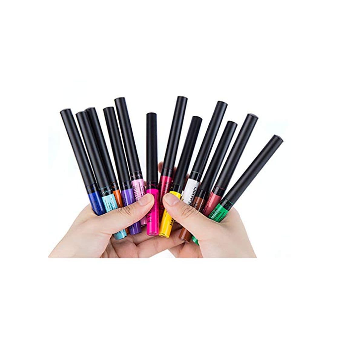 Producto Lurrose 12pcs Rainbow Colors Liquid Glitter Eyeliner de larga duración a prueba