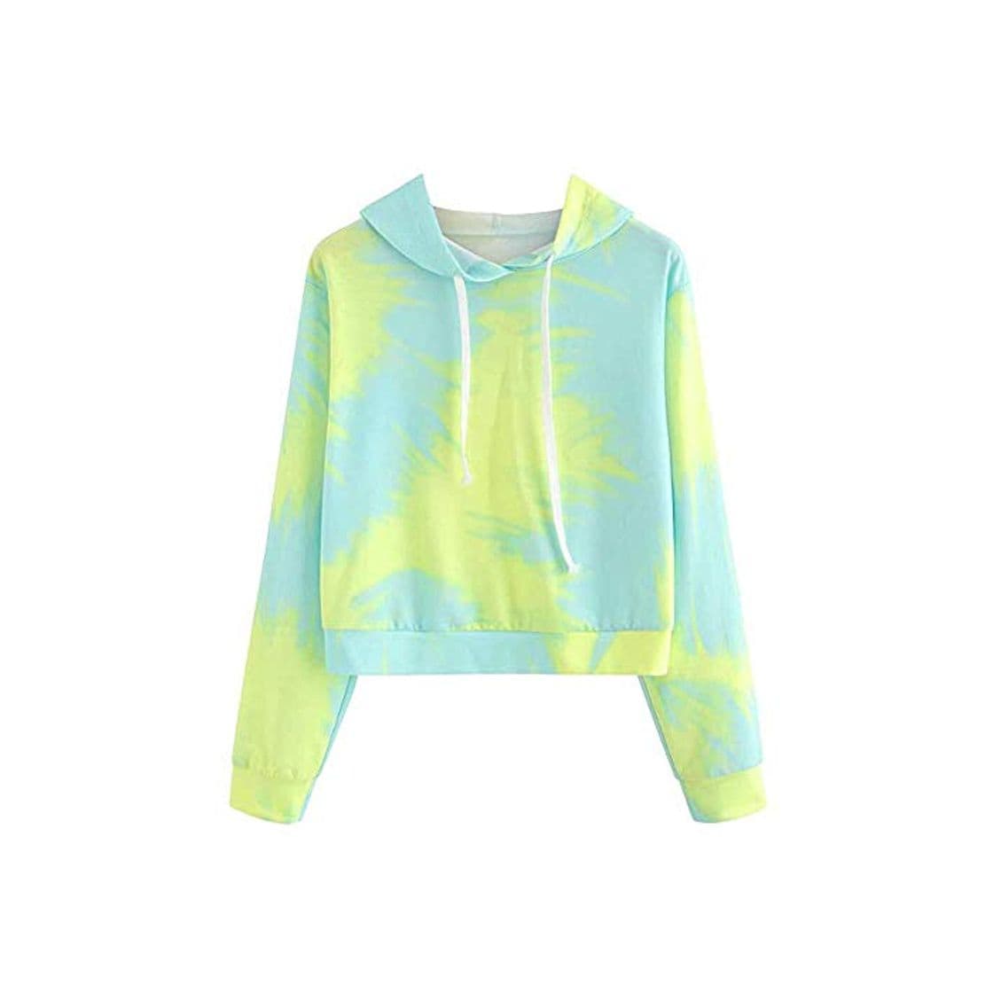 Fashion Sudadera con Capucha De Color Degradado para Mujer Sudadera Corta Ropa de Fiesta De Manga Larga Tops De Manga Larga Sudadera con Capucha Tie Dye Crop Tops Mgmgy Sudaderas De Mujer Crop Tops