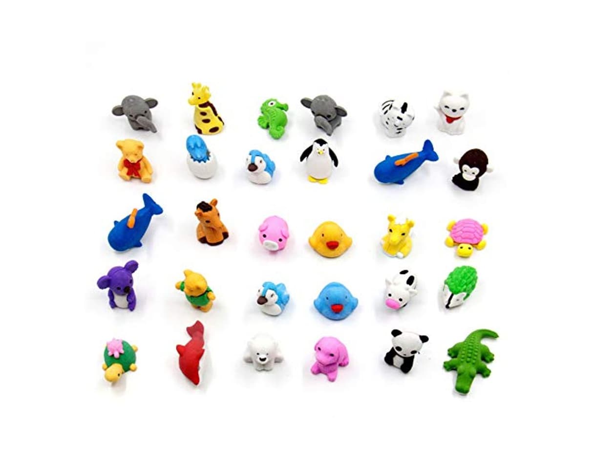 Producto Gomas de Borrar Animal 30PCS Al Azar Juguete Desmontable Mini Lápiz de Goma Conjunto de Borrador para Niños Regalo fiesta de cumpleaños Navidad oficina Escuela Papeleria Suministros