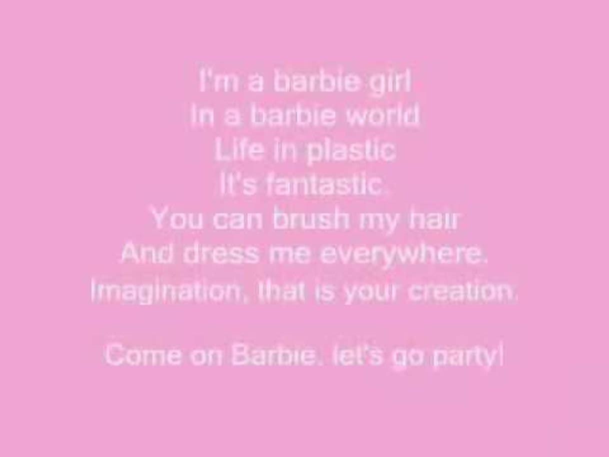 Canción Barbie Girl - I'm a Barbie Girl