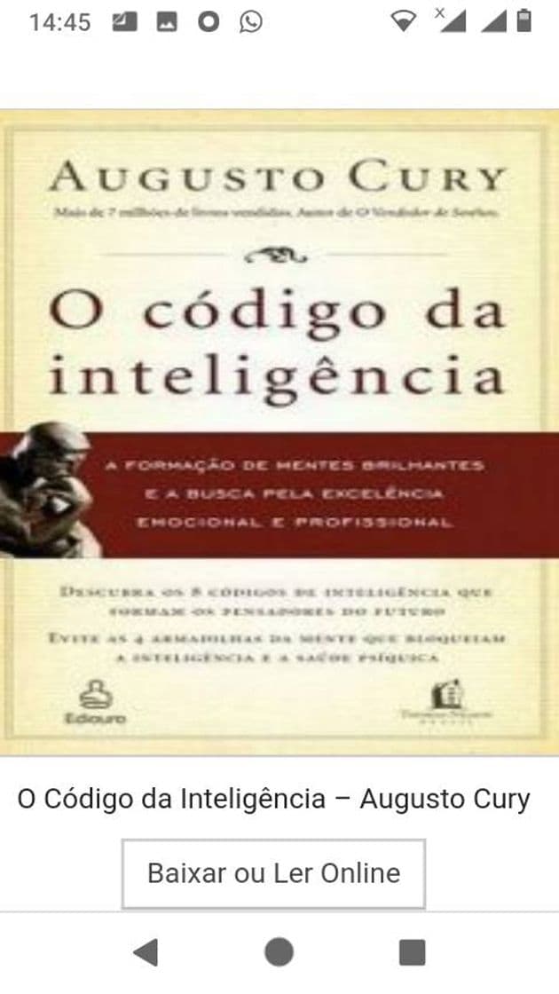 Fashion O Código da Inteligência – Augusto Cury 