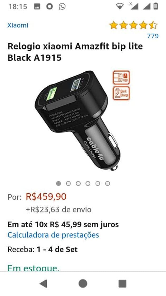 Fashion Relogio xiaomi Amazfit bip lite Black A1915 | Amazon.com.br