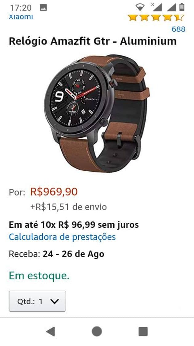 Fashion Relógio Amazfit Gtr - Aluminium | Amazon.com.br