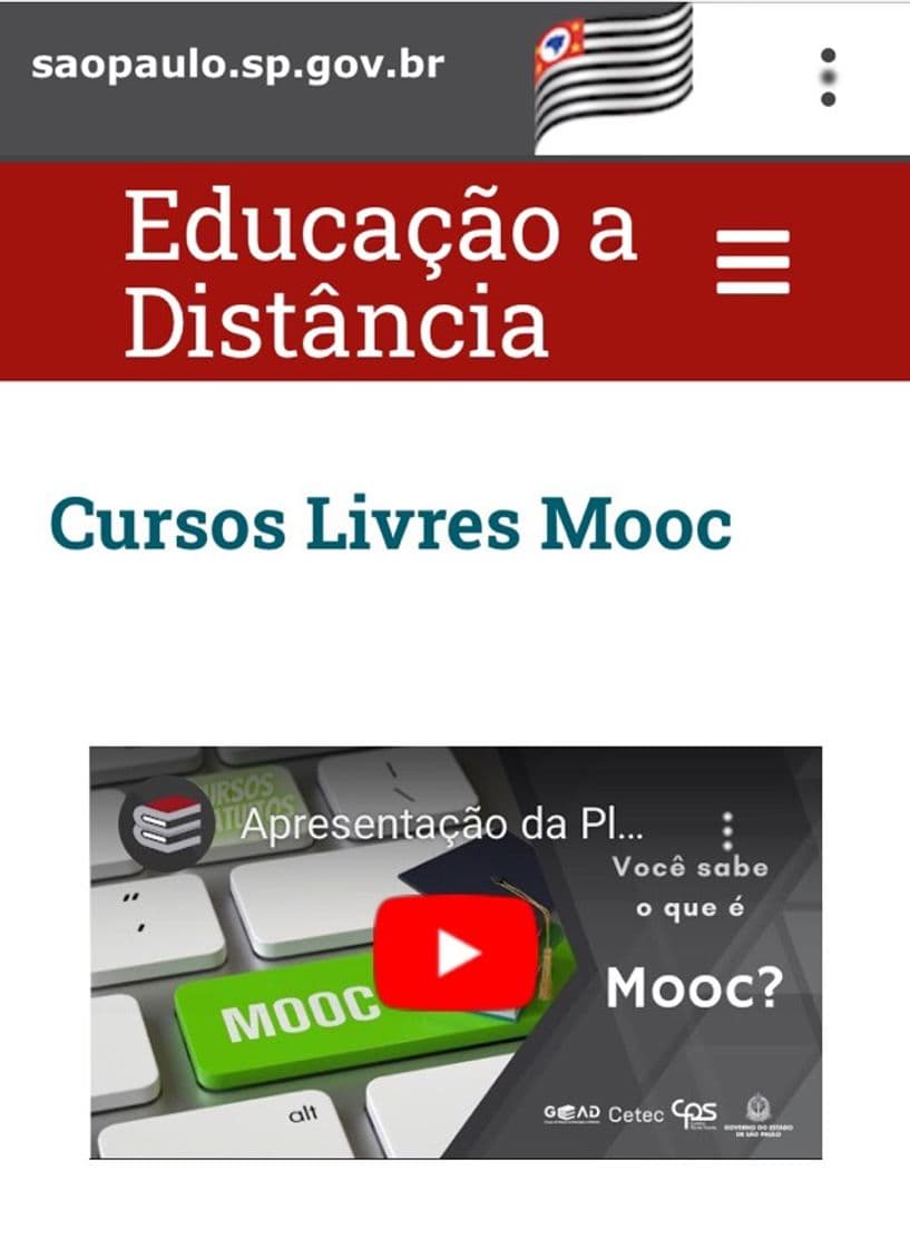 Moda Cursos Livres Mooc – Educação a Distância