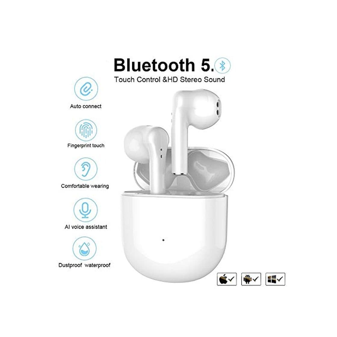 Product Auriculares Inalámbricos Auriculares Bluetooth 5.0 Rápida Conexión Rápida Auriculares Estéreo 3D con