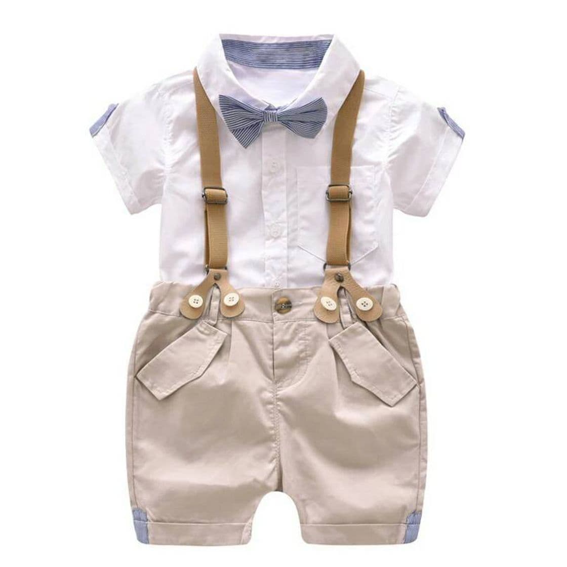 Moda Traje Bebe Short Moño Beige-blanco - $ 498.00 en Mercado Libre