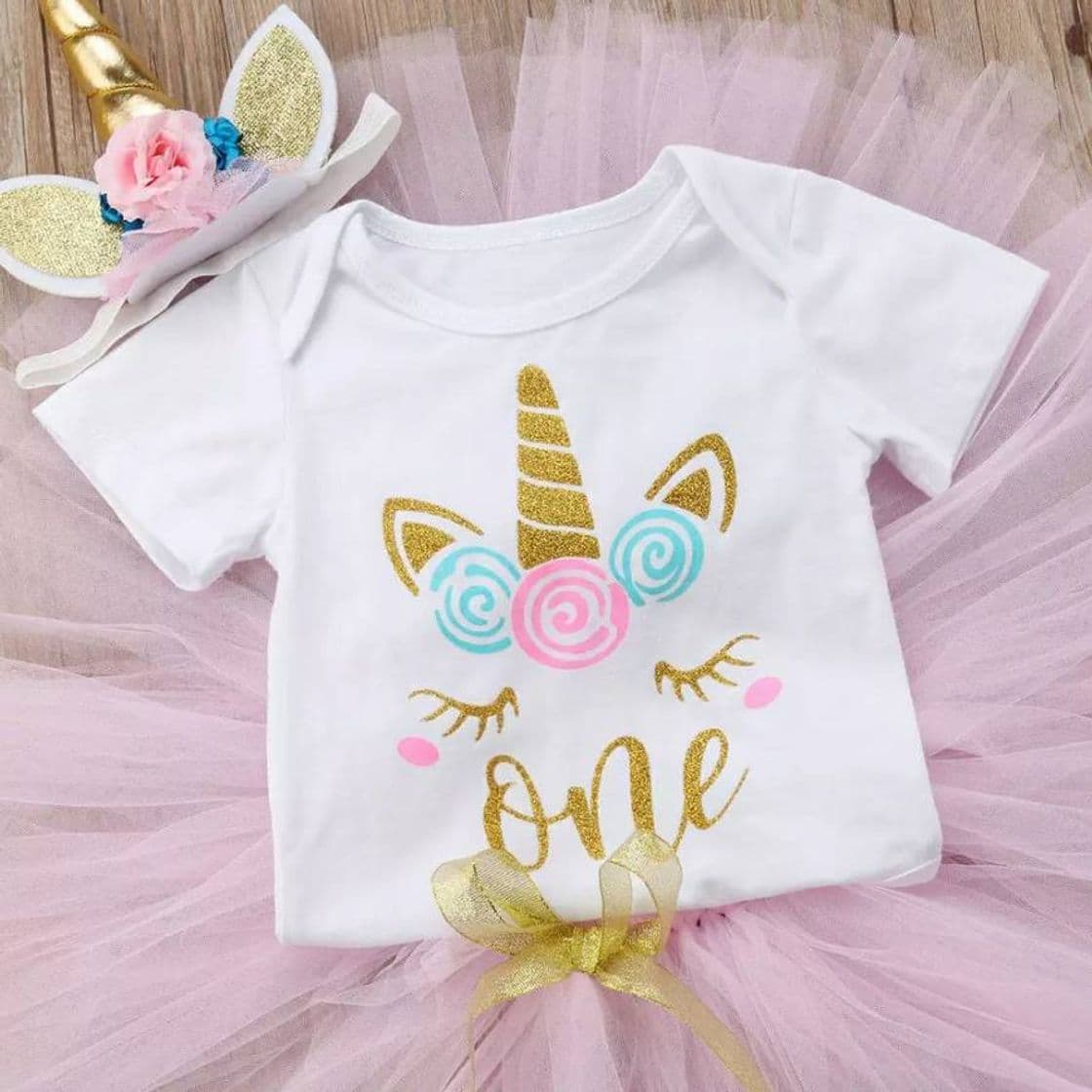 Moda Tutu 1 año unicornio bebe niña rosa 