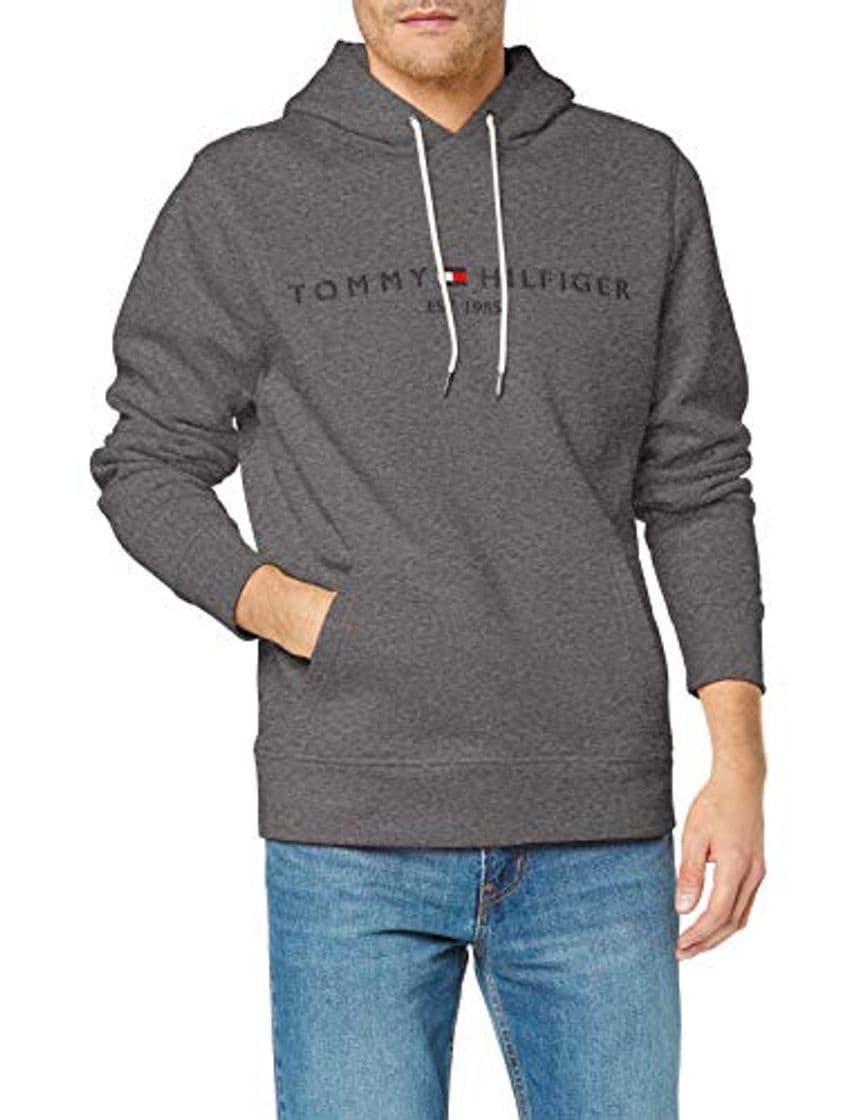 Fashion Tommy Hilfiger H Sudadera con Capucha, Cordón, Logo y Bolsillo Canguro,