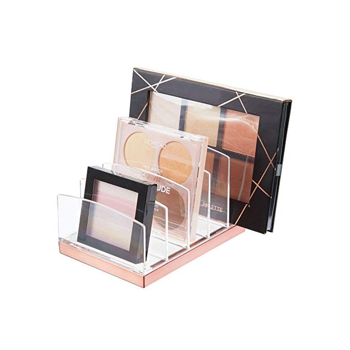 Producto mDesign Organizador de maquillaje en plástico – Clasificador con 5 compartimentos para