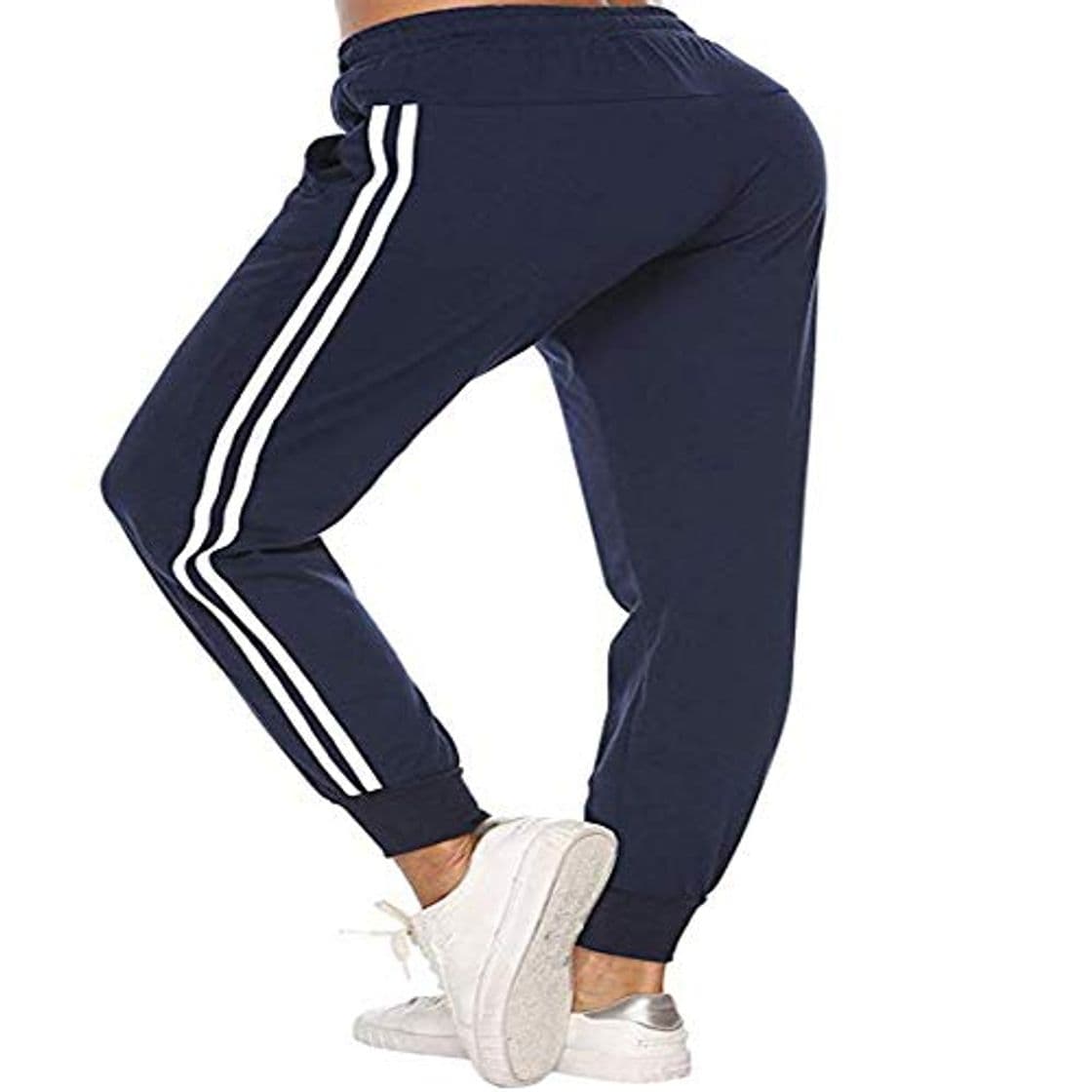 Fashion Pantalones de chándal Sueltos de Cintura elástica para Mujer Moda de Verano con Bolsillos Pantalones Casuales de Jogging de Cintura Alta