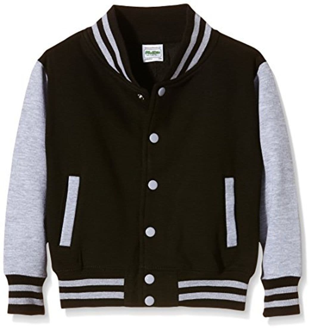 Moda AWDis Kids Varsity Jacket, Chaqueta Para Niñas, Grey