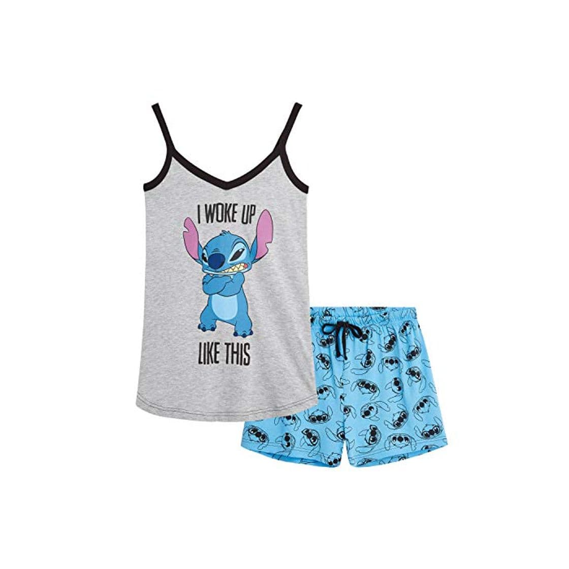 Moda Disney Pijamas Mujer Verano, Conjunto Dos Piezas Pantalones Cortos Mujer y Camiseta