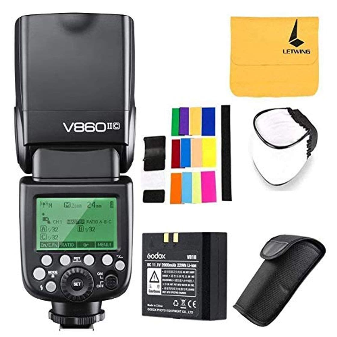 Electronic Godox V860II-C 2.4G GN60 inalambrico E-TTL HSS 1/8000s Bateria Lion Camara Flash