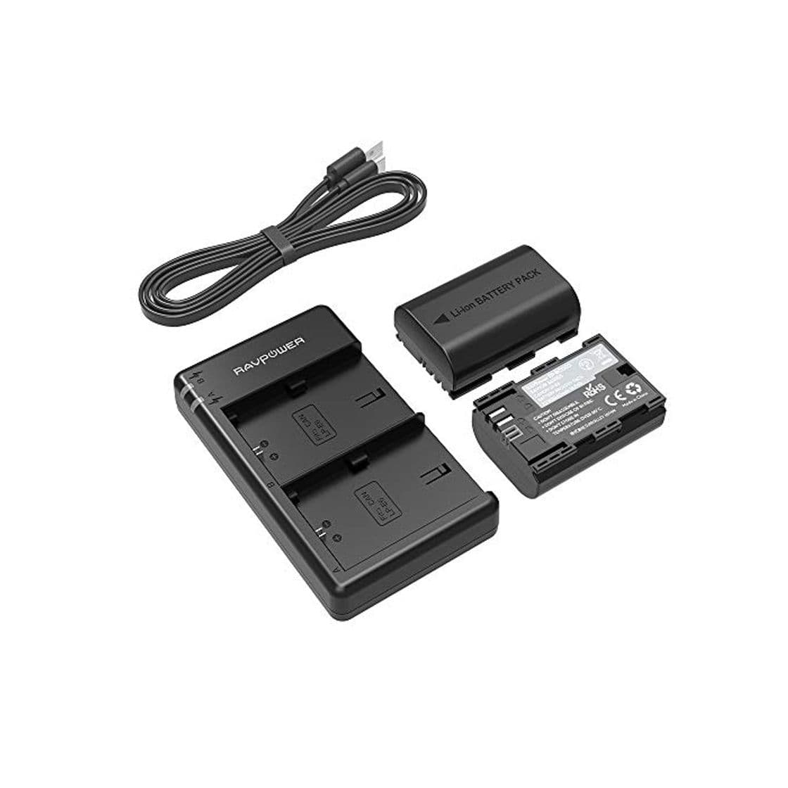 Product RAVPower Batería LP-E6 & LP-E6N, 2-Pack 2000mAh con Batería Recargable para Canon