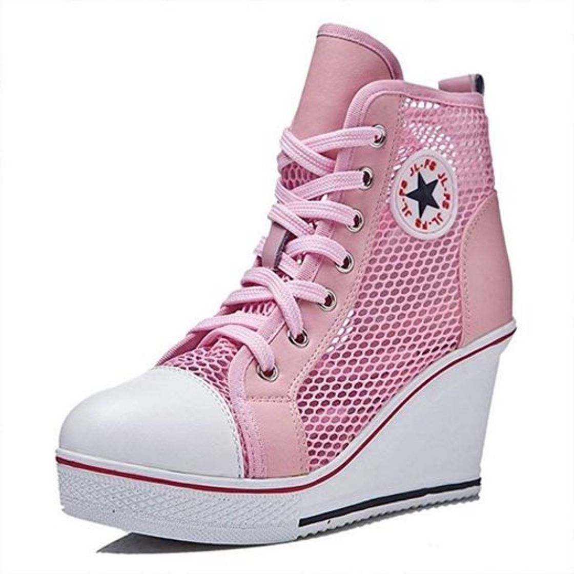 Fashion Mujer Cuñas Zapatos 35-43 EU De Lona High-Top Zapatos Casuales Talla Grande