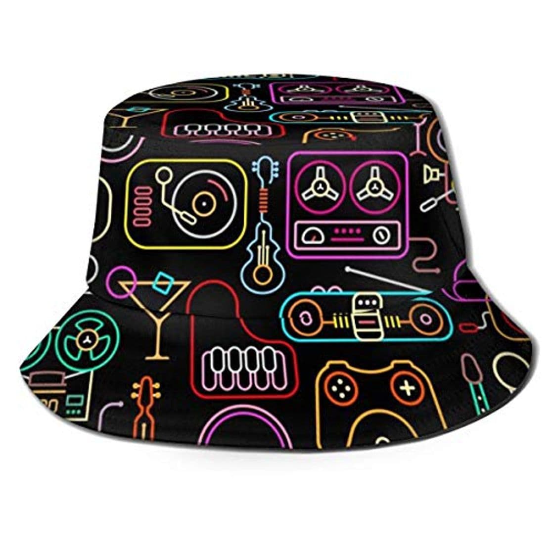 Moda out Neon Home Electronics Icon Unisex Gorros de Pescador Sombreros de Pesca Flat Top Fisherman Hat Outdoor Sun Cap