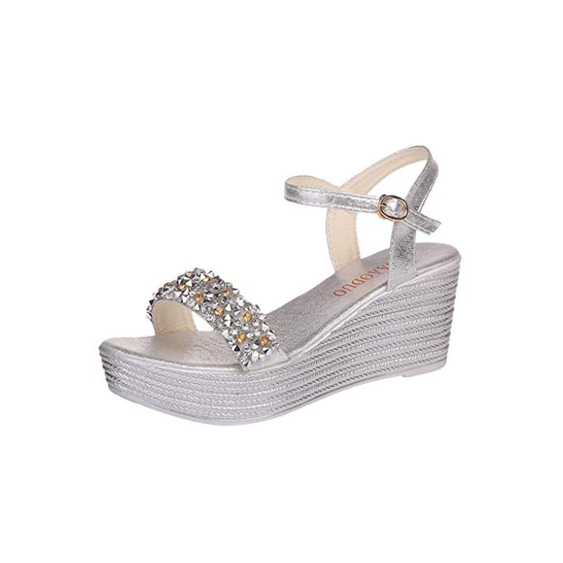 Product Sandalias Mujer Verano 2019 cuña Bohemias Casuales Zapatillas Hebilla Romanas Rhinestone Playa Gladiador Verano Tacon Planas Zapatos Cómodos riou