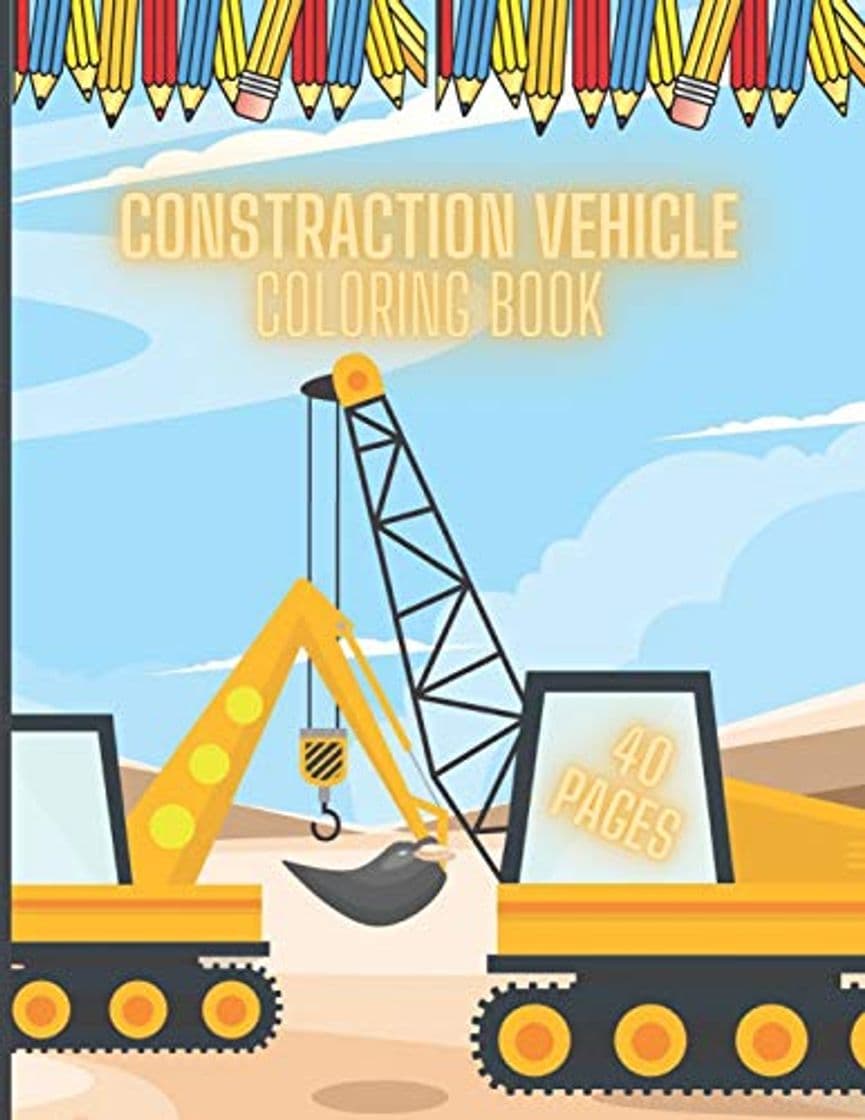 Libro Constraction Vehicle Coloring Book: for kids car planes transport big tracks boys girls fun