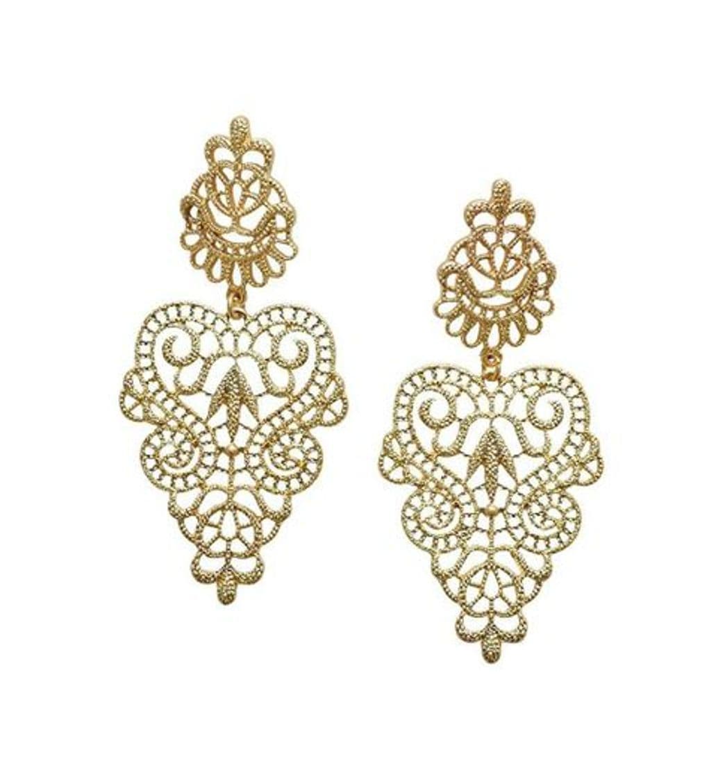 Product Happiness Boutique Damas Pendientes Llamativos en Oro