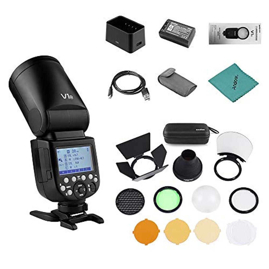 Lugar Godox V1-N Professional Camera Flash Speedlite Speedlight Round Head Wireless 2.4G Fresnel